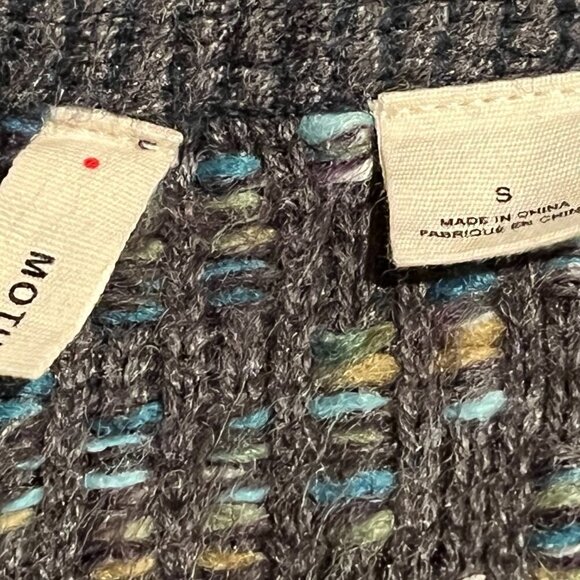 Anthropologie Moth Keavey Jacquard Wool Mohair Chunky Green Cardigan - Picture 10 of 12